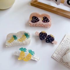 Sweet fruit design acetic acid color matching hair claw clips collection