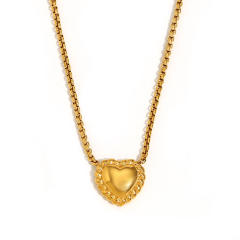 18KG sweet heart mix color stainless steel necklace earrings set