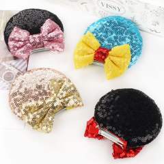 Sweet Children's Headwear Baby Sequin Bow Hairpin Mickey Hairpin duckbill hair clips