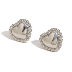 18KG sweet heart mix color stainless steel necklace earrings set
