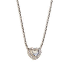 18KG sweet heart mix color stainless steel necklace earrings set