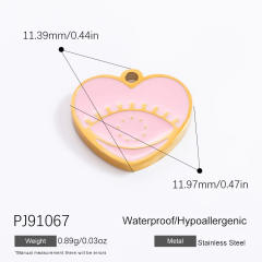 18KG diy evil eye heart stainless steel diy pendant charm for necklace bracelet