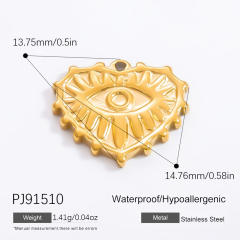 18KG diy evil eye heart stainless steel diy pendant charm for necklace bracelet