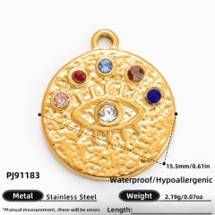 18KG diy evil eye heart stainless steel diy pendant charm for necklace bracelet