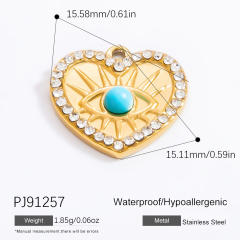 18KG diy evil eye heart stainless steel diy pendant charm for necklace bracelet