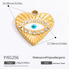18KG diy evil eye heart stainless steel diy pendant charm for necklace bracelet