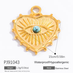 18KG diy evil eye heart stainless steel diy pendant charm for necklace bracelet