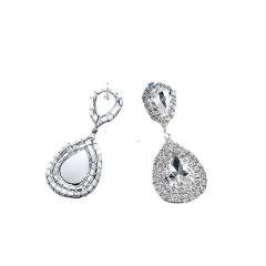 Personality hot bridal jewelry women's elegant full diamond water drop trend earrings