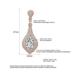 Elegant Light Luxury Heavy Industry Full Set Zircon Earrings Women's Fashion All-match Bridal Wedding Dress Earrings