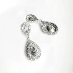 Personality hot bridal jewelry women's elegant full diamond water drop trend earrings