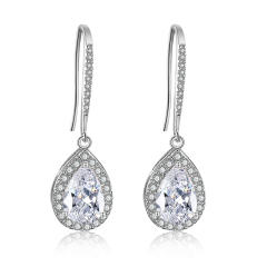 Korean fashion classic water drop earrings feminine style light luxury micro inlaid AAA zircon earrings