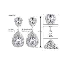 Personality hot bridal jewelry women's elegant full diamond water drop trend earrings