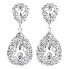Personality hot bridal jewelry women's elegant full diamond water drop trend earrings