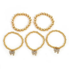 Creative Color-matching Bead Bracelet suit Distinctive Diamond bow charm Bracelet for Women