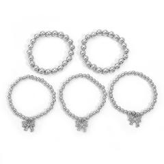 Creative Color-matching Bead Bracelet suit Distinctive Diamond bow charm Bracelet for Women