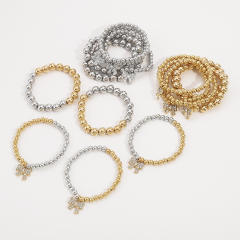 Creative Color-matching Bead Bracelet suit Distinctive Diamond bow charm Bracelet for Women