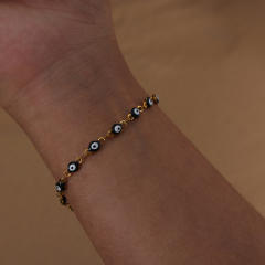 Light luxury dopamine girl colorful enamel evil eye bracelet necklace set for women
