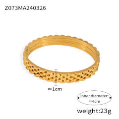 Light Luxury Style Watch Strap Pattern Titanium Steel Gold Plated Creative bangle diamond bangle collection