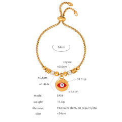 Hot sale diamond evil eye heart star charm stainless steel bracelet collection