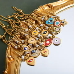 Hot sale diamond evil eye heart star charm stainless steel bracelet collection