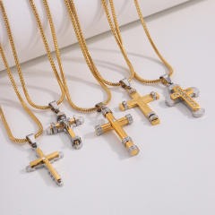 Classic titanium steel cross pendant necklace mix color cross pendant necklace collection