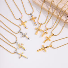 Classic titanium steel cross pendant necklace mix color cross pendant necklace collection