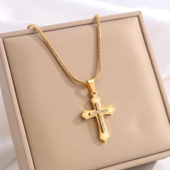 Classic titanium steel cross pendant necklace mix color cross pendant necklace collection