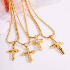 Classic titanium steel cross pendant necklace mix color cross pendant necklace collection