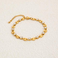 Stainless Steel Zircon evil Eye Bracelet Without Fading 18K Gold Plating High-grade Personality Chain Ornament for Women