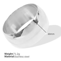 Glossy mirror design titanium steel metal texture couple bracelet large smooth exaggerated design high-end ladies jewelry