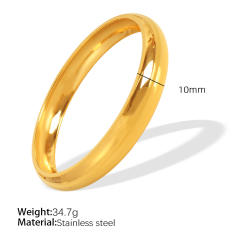 Glossy mirror design titanium steel metal texture couple bracelet large smooth exaggerated design high-end ladies jewelry
