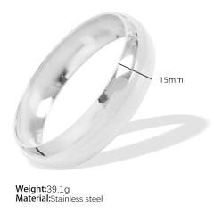 Glossy mirror design titanium steel metal texture couple bracelet large smooth exaggerated design high-end ladies jewelry