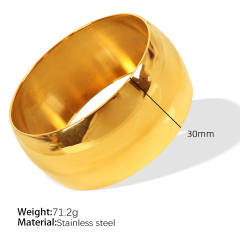 Glossy mirror design titanium steel metal texture couple bracelet large smooth exaggerated design high-end ladies jewelry