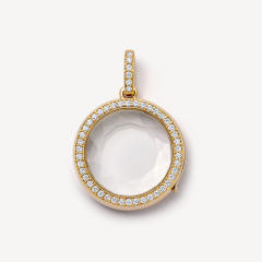 Personality clear locket pendant diy pendant hollow design transparent locket necklace 18k gold