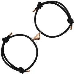 New magnetic love heart titanium steel creative square lettering couple bracelet