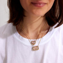 Personality Locket pendant openable diy pendant hollow design 18k gold plated necklace