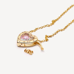 Personality Locket pendant openable diy pendant hollow design 18k gold plated necklace