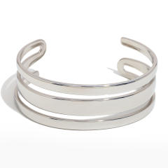 Elegant Simple All-match Explosive Stainless Steel 18K Gold Plated cuff bangle