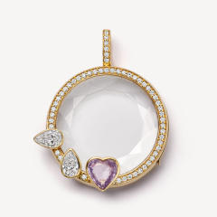 Personality clear locket pendant diy pendant hollow design transparent locket necklace 18k gold