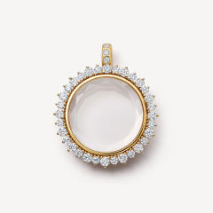 Personality clear locket pendant diy pendant hollow design transparent locket necklace 18k gold