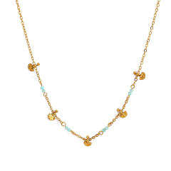 French style four-leaf clover pendant titanium steel dainty necklace collection