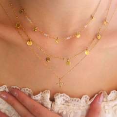 French style four-leaf clover pendant titanium steel dainty necklace collection