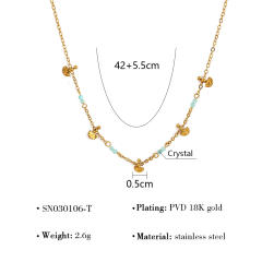 French style four-leaf clover pendant titanium steel dainty necklace collection