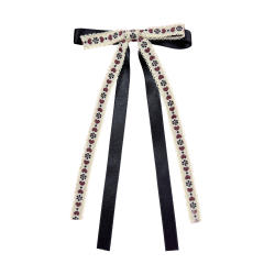 Small Fresh Ethnic Style Embroidery Love Flower Bow Ribbon Hairpin duckbill hair clips