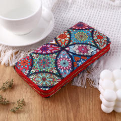 New ethnic style bohemian trendy long wallet card holder multi-functional wallet