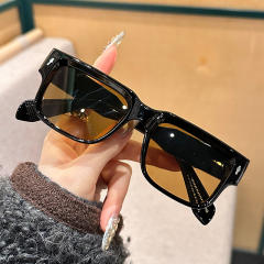 Texted Metal Hinge Full Frame Sunglasses Casual Anti-UV Sunglasses Unisex All-Match Glasses