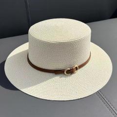 New Flat Top straw hat for women Summer Seaside Beach Sun-proof hat