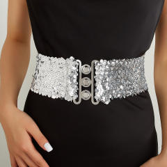 Women's Belt Elastic Wide Waist Belt Dress Accessory Fashionable sequins corset belt