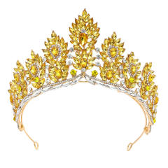 Bride Crown Beauty Pageant Concept Crown Baroque Alloy Crown Wedding Dress Accessories