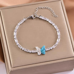 Simple Zircon Full Diamond Animal Bracelet Girlfriend Birthday Gift stainless steel tennis bracelet